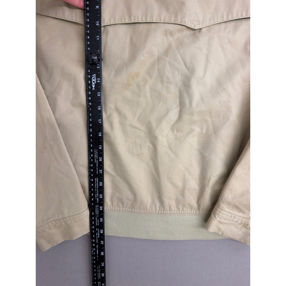 Polo Golf Ralph Lauren Harrington Jacket Tan Khaki Plaid Lined Mens Medium - Picture 11 of 12
